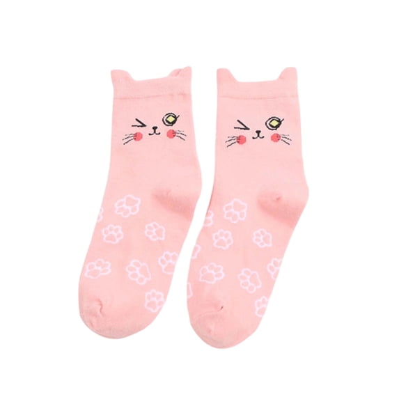 Ttongbb Women Socks Animal Paw Graphic Thermal Warm Novelty Short Footwear Cotton Crew Socks For Home Wear