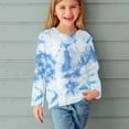 thumbnail image 1 of TtopsQueen Girls Tie Dye Long Sleeve Crew Neck Top, Cloud Wash Abstract Pattern Pullover Tee, Lightweight Stretchy Basic Layering Shirts for Little Girls Casual Street Wear Multicolor,3 Years, 1 of 5