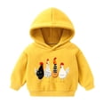 thumbnail image 1 of TtopsQueen Kids Cute Farm Chicken Graphic Hoodie Pullover, Long Sleeve Ribbed Cuff Hem Loose Fit Sweatshirt, Casual Daily School Fall Winter Hooded Top for Girls Yellow,2 Years, 1 of 6