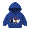 thumbnail image 1 of TtopsQueen Kids Cute Farm Chicken Graphic Hoodie Pullover, Long Sleeve Ribbed Cuff Hem Loose Fit Sweatshirt, Casual Daily School Fall Winter Hooded Top for Girls Blue,4 Years, 1 of 6