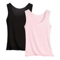 thumbnail image 1 of TtopsQueen Women Seamless Double Sided U Neck Tank Tops, Sleeveless Loose Soft Stretchy Basic Camisoles, Breathable Lightweight Layering Undershirts Pink,XL, 1 of 2