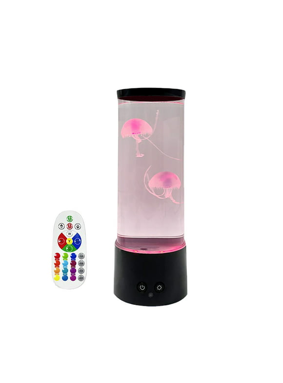 Ttybhh Led Light Clearance, Floodlight Promotion! Color Changing Light Round Led Lava Lamp with Remote Control Usb Aquarium Suitable for Home Office Desk Room Decoration Gifts Black