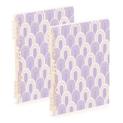 Ttyddzy A5 Spiral Fastener Notebooks 5.7"x8.3" Hardcover Lay-flat 60 Sheets, Lilac Arches Printed