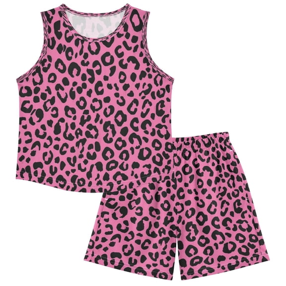 Ttyddzy Children's Pajama Sets - Soft Cotton-Like Modal Sleeve Top and Shorts, Print Pattern ,4Y