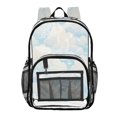 thumbnail image 1 of Ttyddzy Clear Backpack Heavy Duty PVC Transparent Backpack for College Workplace, Blue Clouds, 1 of 8