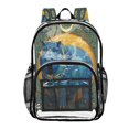 thumbnail image 1 of Ttyddzy Clear Backpack Heavy Duty PVC Transparent Backpack for College Workplace, Blue Hippo, 1 of 8