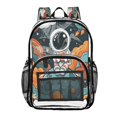 thumbnail image 1 of Ttyddzy Clear Backpack Heavy Duty PVC Transparent Backpack for College Workplace, Cartoon Space Astronaut, 1 of 8
