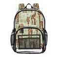thumbnail image 1 of Ttyddzy Clear Backpack Heavy Duty PVC Transparent Backpack for College Workplace, Giraffe Green, 1 of 8