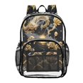thumbnail image 1 of Ttyddzy Clear Backpack Heavy Duty PVC Transparent Backpack for College Workplace, Golden Twin Dragons, 1 of 8