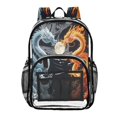 thumbnail image 1 of Ttyddzy Clear Backpack Heavy Duty PVC Transparent Backpack for College Workplace, Ice & Fire Twin, 1 of 8