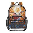 thumbnail image 1 of Ttyddzy Clear Backpack Heavy Duty PVC Transparent Backpack for College Workplace, Mosaic Toucan, 1 of 8