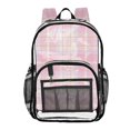 thumbnail image 1 of Ttyddzy Clear Backpack Heavy Duty PVC Transparent Backpack for College Workplace, Pinklilaccheck, 1 of 8