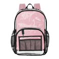 thumbnail image 1 of Ttyddzy Clear Backpack Heavy Duty PVC Transparent Backpack for College Workplace, Pinklineflower (2), 1 of 8