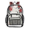 thumbnail image 1 of Ttyddzy Clear Backpack Heavy Duty PVC Transparent Backpack for College Workplace, Red Rose Butterflies, 1 of 8