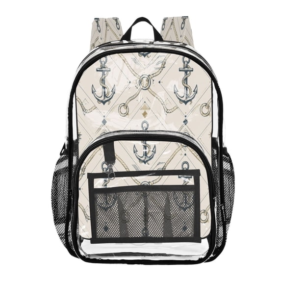 Ttyddzy Clear Backpack Heavy Duty PVC Transparent Backpack for College Workplace, Vintage