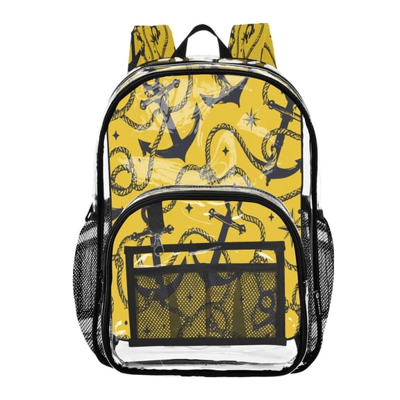 Ttyddzy Clear Backpack Heavy Duty PVC Transparent Backpack for College Workplace, Yellow