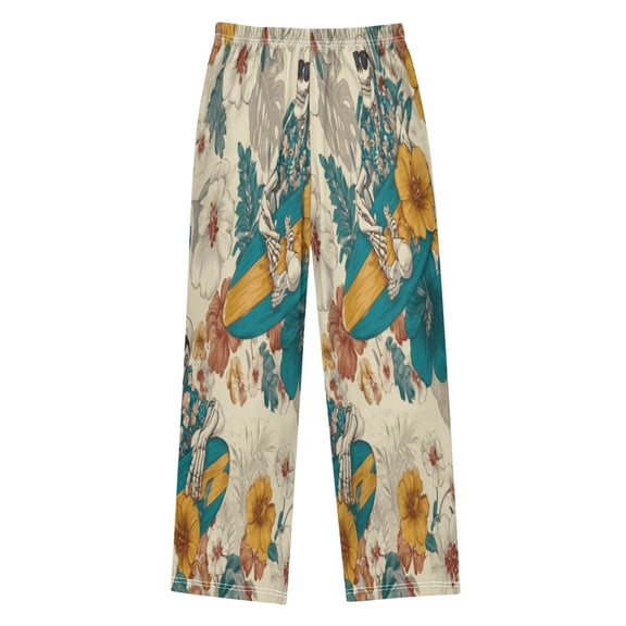Ttyddzy Hawaiian-style Flowers Printed Boy's Pajama Pants, Cotton-like Modal for Spring/Autumn
