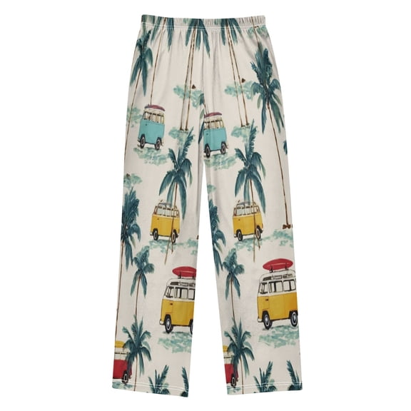 Ttyddzy Hut Pattern Printed Boy's Pajama Pants, Cotton-like Modal for Spring/Autumn