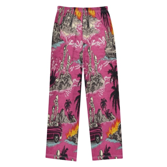 Ttyddzy Island Pattern Printed Boy's Pajama Pants, Cotton-like Modal for Spring/Autumn