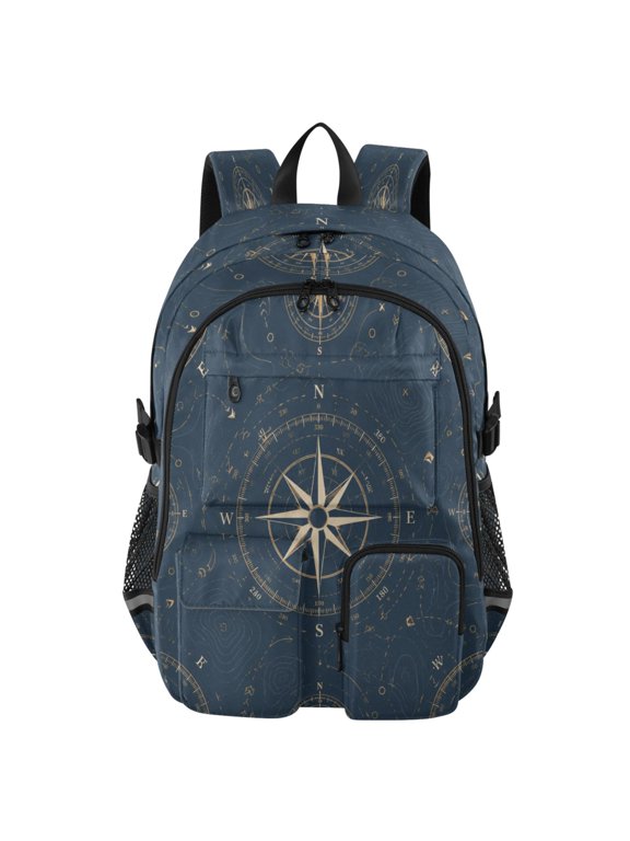 Lightweight Backpack Bag with Laptop Compart for Men Women, Navy Printed