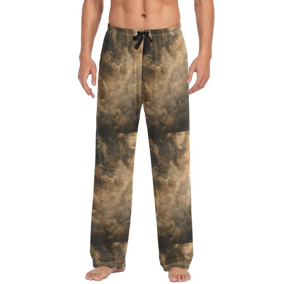 Ttyddzy Men's Pajama Pants -Cartoon Print Soft Stretch Band Waist, Loose Straight Fit for Sleep and Lounge (95% Polyester)，Mysterious and Hazy