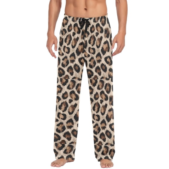 Ttyddzy Men's Pajama Pants -Cartoon Print Soft Stretch Band Waist, Loose Straight Fit for Sleep and Lounge (95% Polyester),Wildlife Patterns