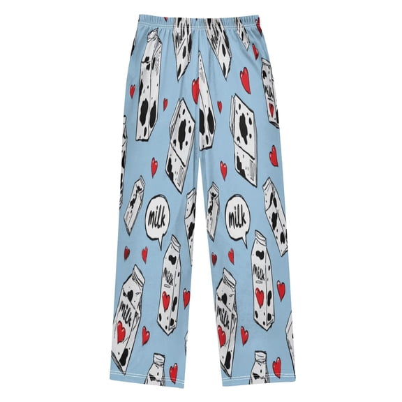 Ttyddzy Milk Carton Printed Boy's Pajama Pants, Cotton-like Modal for Spring/Autumn