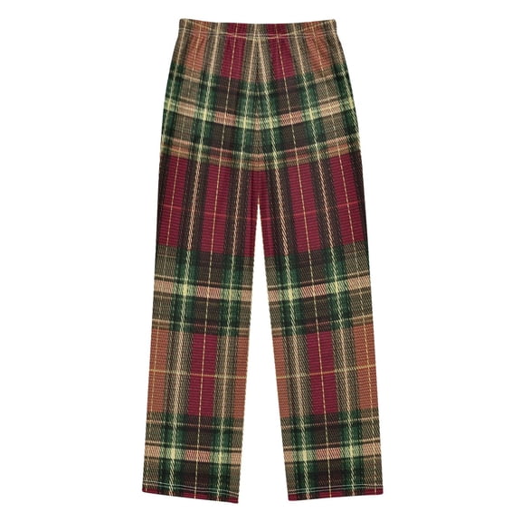 Ttyddzy Red Checkered Pattern Printed Boy's Pajama Pants, Cotton-like Modal for Spring/Autumn