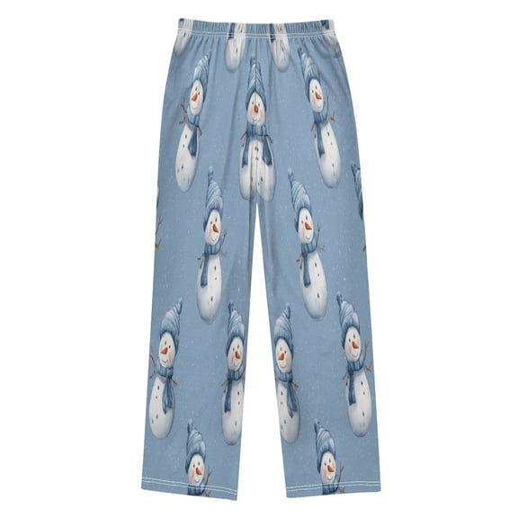 Ttyddzy Snowman Pattern Printed Boy's Pajama Pants, Cotton-like Modal for Spring/Autumn