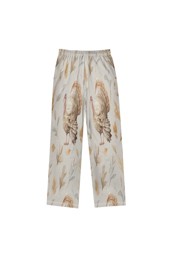 The Image Of A Turkey Printed Boy's Pajama Pants, Cotton-like Modal for Spring/Autumn