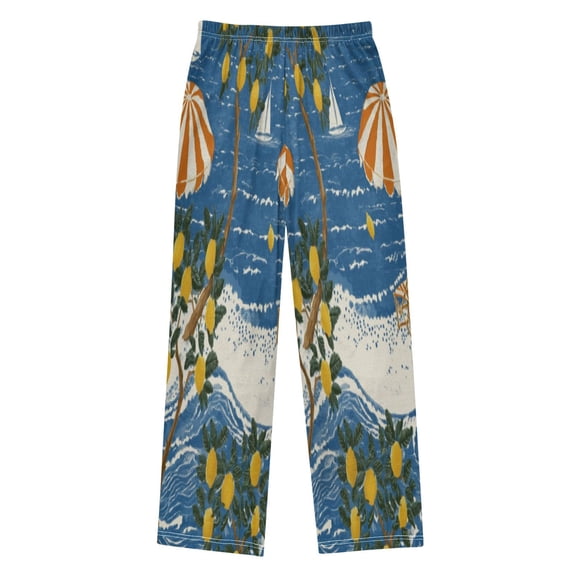 Ttyddzy The Orange Umbrella Printed Boy's Pajama Pants, Cotton-like Modal for Spring/Autumn