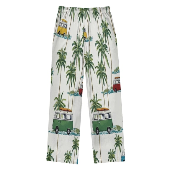 Ttyddzy Tiki Hut Printed Boy's Pajama Pants, Cotton-like Modal for Spring/Autumn