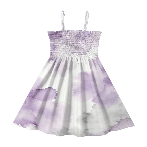 Ttyddzy Woman' Casual-Dresses Sleeveless Camisole A-Line Dress for 2Y-7-8Y，Purple Shading