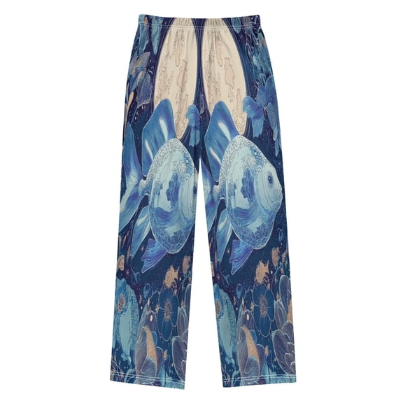 Ttyddzy Young Fish Printed Boy's Pajama Pants, Cotton-like Modal for Spring/Autumn