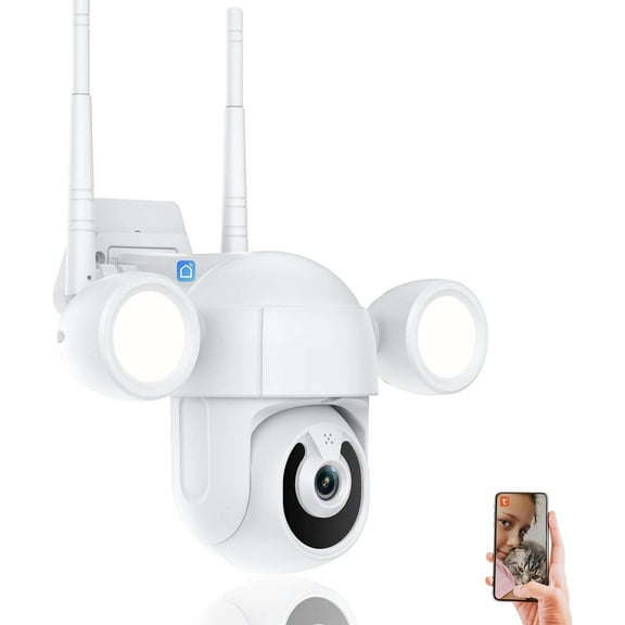 Tu Smart Life Security Camera with Courtyard Floodlight,1080P HD, Auto Tracking