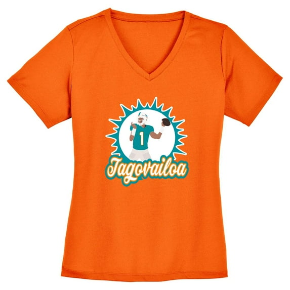 Tua Tagovailoa Logo Dolphins LADIES V-NECK Shirt T-Shirt
