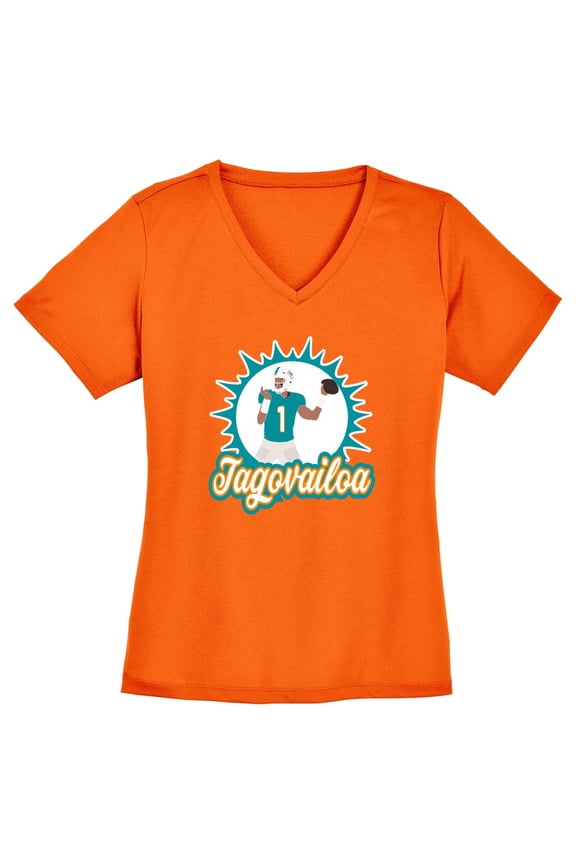 Tua Tagovailoa Logo Dolphins LADIES V-NECK Shirt T-Shirt