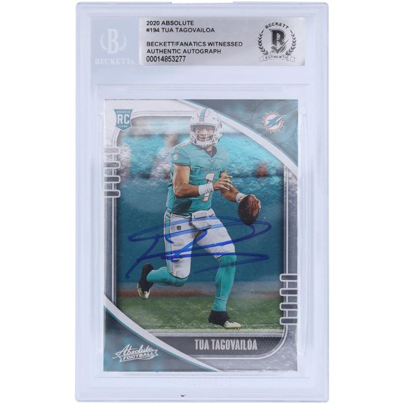 Tua Tagovailoa Miami Dolphins Autographed 2020 Panini Absolute #194 Beckett Fanatics Witnessed Authenticated Rookie Card - Fanatics Authentic Certified