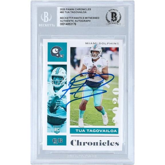 Tua Tagovailoa Miami Dolphins Autographed 2020 Panini Chronicles #60 Beckett Fanatics Witnessed Authenticated Rookie Card - Fanatics Authentic Certified