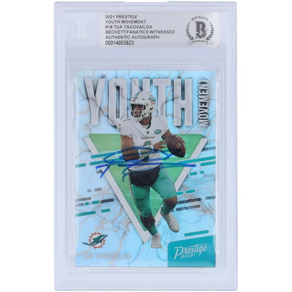 Tua Tagovailoa Miami Dolphins Autographed 2020 Panini Prestige Youth Movement #YM-18 Beckett Fanatics Witnessed Authenticated Rookie Card - Fanatics Authentic Certified