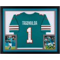 Tua Tagovailoa Miami Dolphins Autographed Framed Aqua Throwback Limited