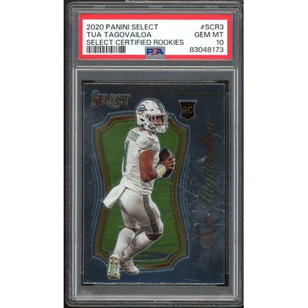 Tua Tagovailoa Rookie Card 2020 Panini Select Certified Rookies #SCR3 PSA 10