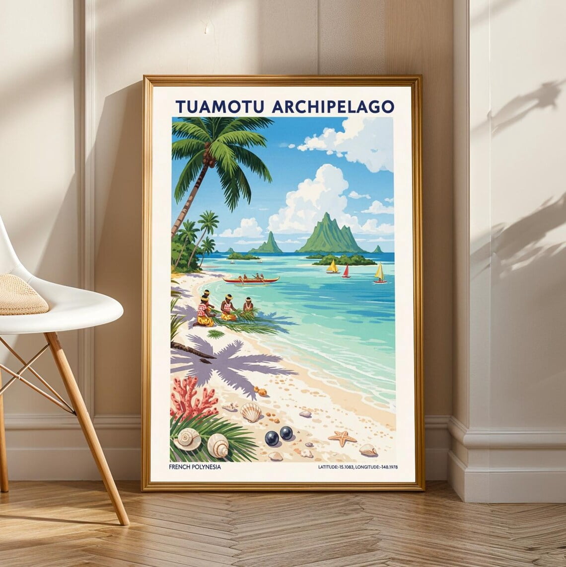 Tuamotu Archipelago Beach Poster Beach Wall Art Poster Vintage — free download