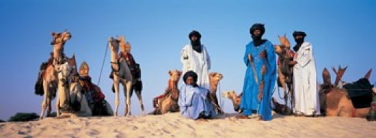 Tuareg Camel Riders Mali Africa Canvas Art - Panoramic Images (36 x 13)