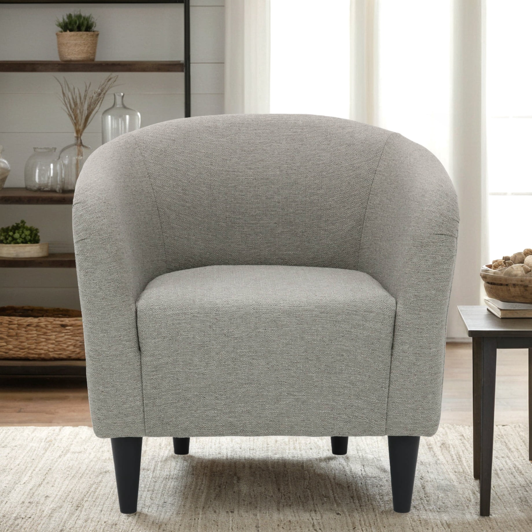 Mainstays Rolled Tub Accent Chair, Zeus Grey