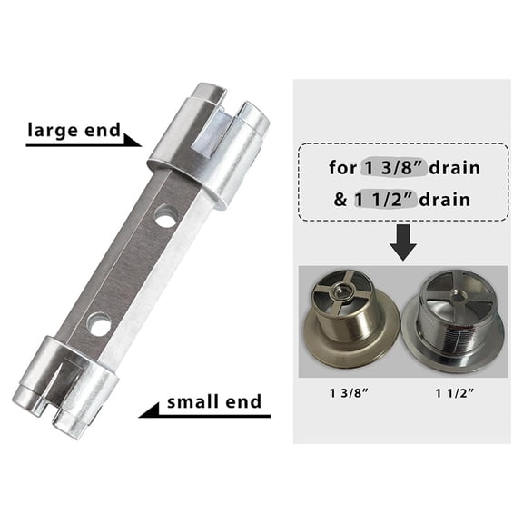Tub Drain Remover Wrench Removal Tool Dual Ended Dumbell Wrench Heavy Duty Aluminum