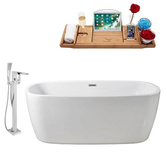 Tub, Faucet and Tray Set Streamline 67" Freestanding NH781-100