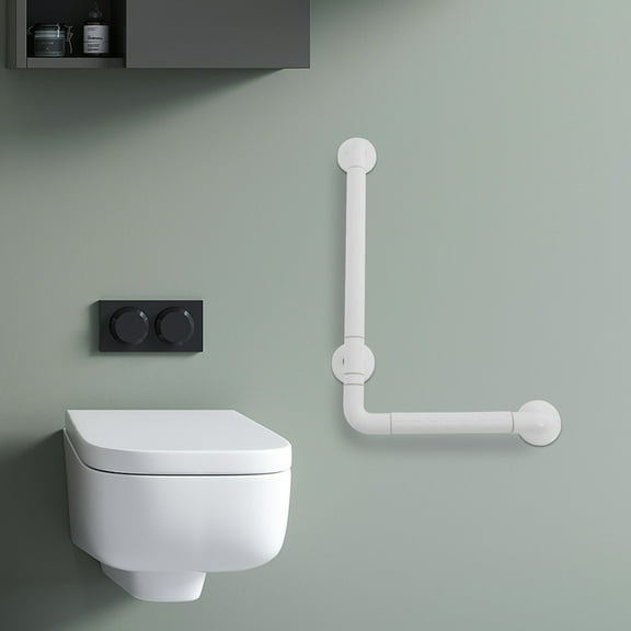 Tub Handrail for Bathroom, ABS & Stainless Steel, Dual Gripping Options, Fluorescent Rings for Night Safety, Easy Installation
