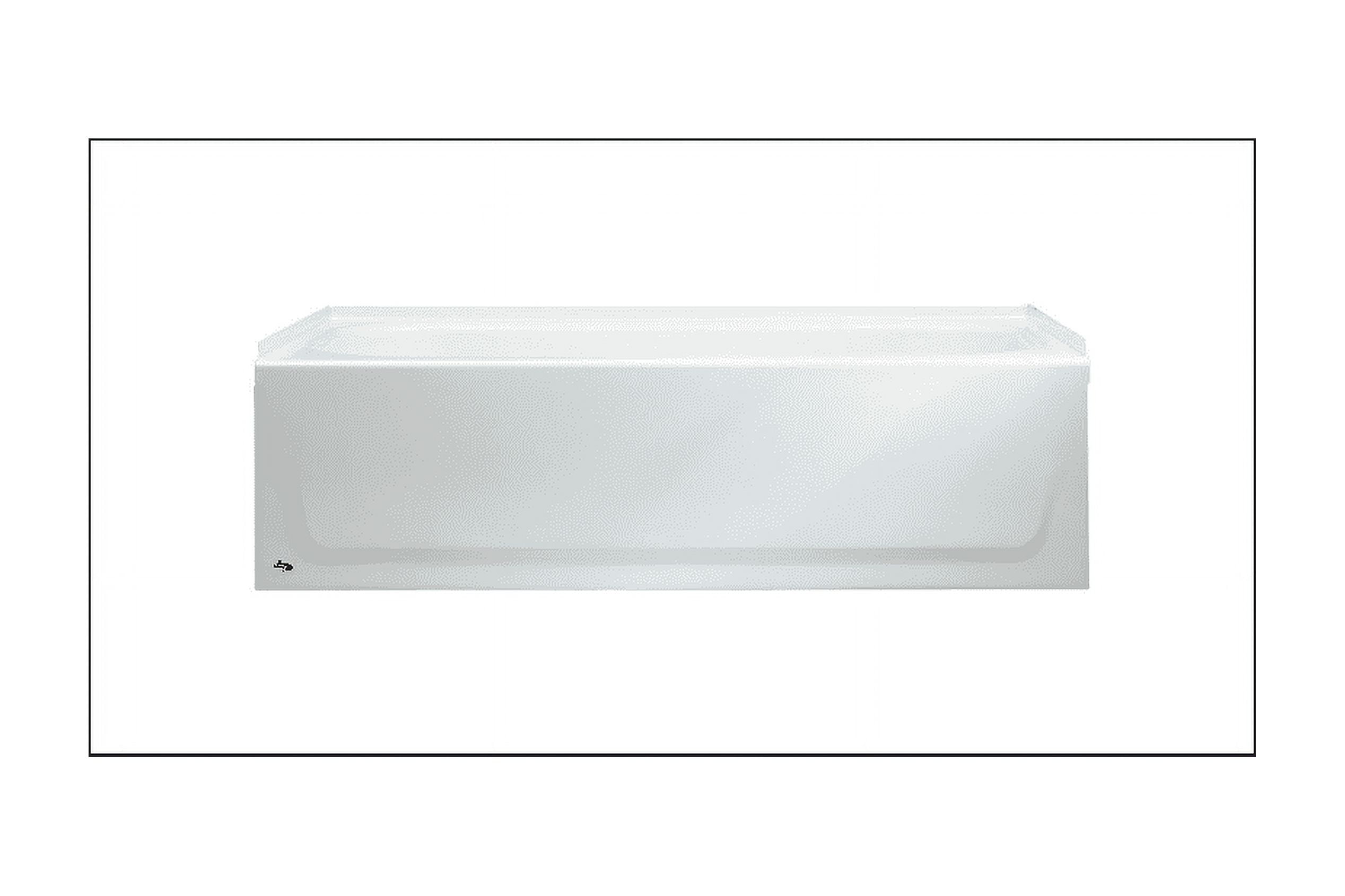 White Porcelain 60-Inch Left Drain Soaking Bathtub