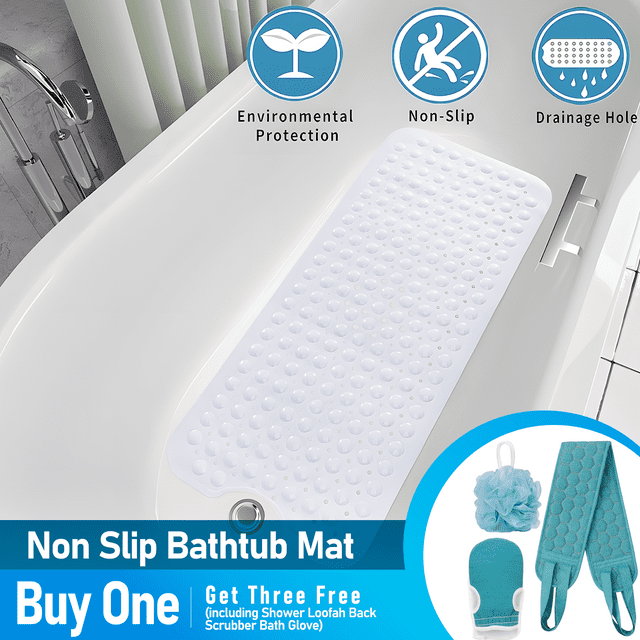 Tub Mat for Bath, Bath Mat for Tub Non Slip Mildew Resistant Machine